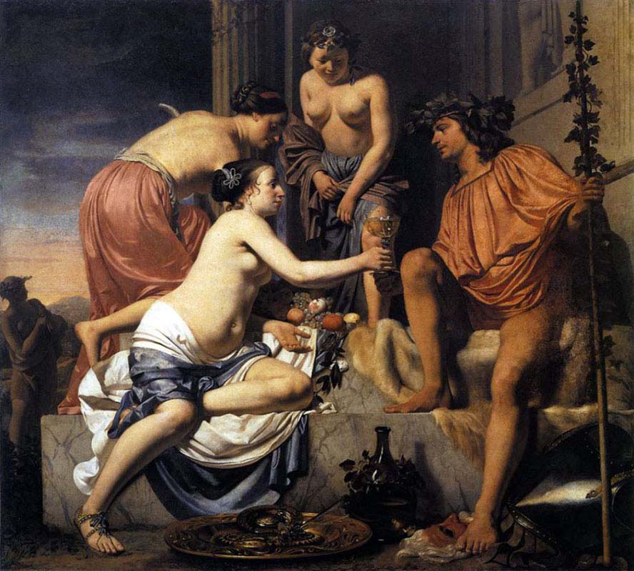 Nymphs Offering Young Bacchus Wine